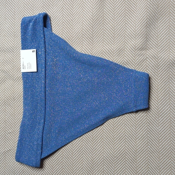 Aeropostale blue mid-rise cheeky bikini bottoms size small - Picture 5 of 5